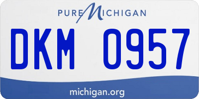 MI license plate DKM0957