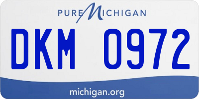 MI license plate DKM0972