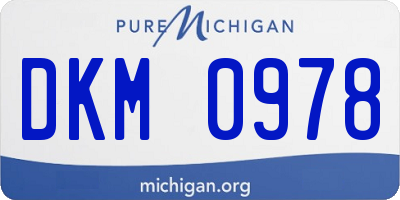 MI license plate DKM0978