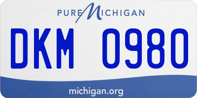 MI license plate DKM0980