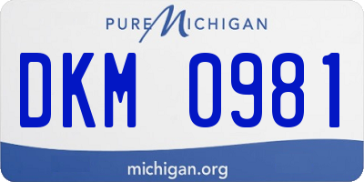 MI license plate DKM0981