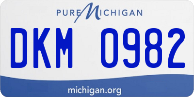 MI license plate DKM0982