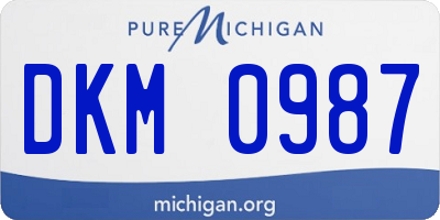 MI license plate DKM0987