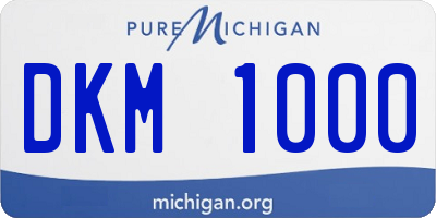 MI license plate DKM1000