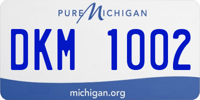 MI license plate DKM1002