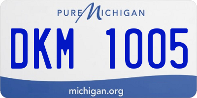 MI license plate DKM1005