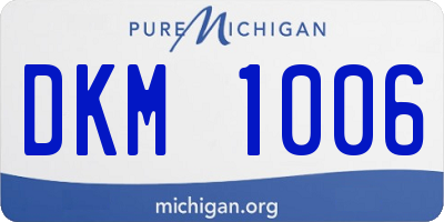 MI license plate DKM1006