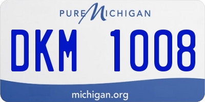 MI license plate DKM1008