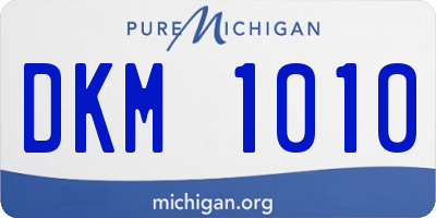MI license plate DKM1010