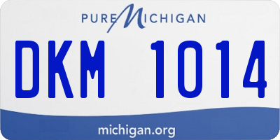 MI license plate DKM1014