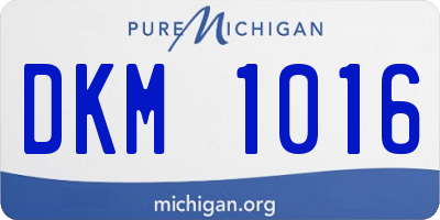 MI license plate DKM1016