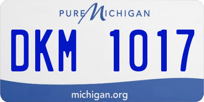 MI license plate DKM1017