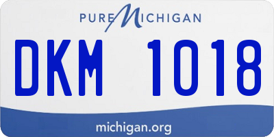 MI license plate DKM1018
