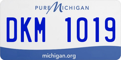 MI license plate DKM1019