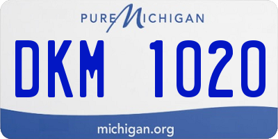 MI license plate DKM1020