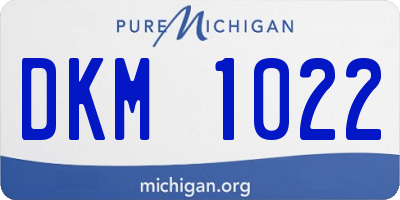 MI license plate DKM1022