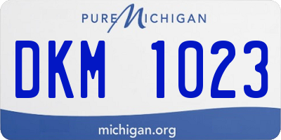 MI license plate DKM1023