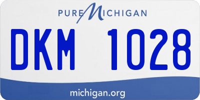 MI license plate DKM1028