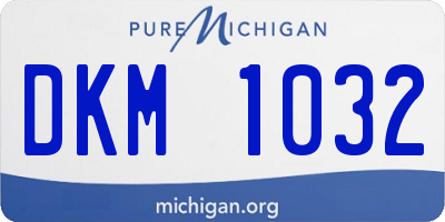 MI license plate DKM1032