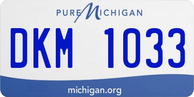 MI license plate DKM1033