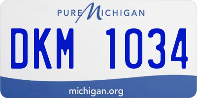 MI license plate DKM1034