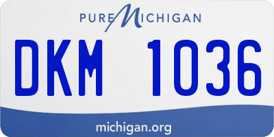 MI license plate DKM1036
