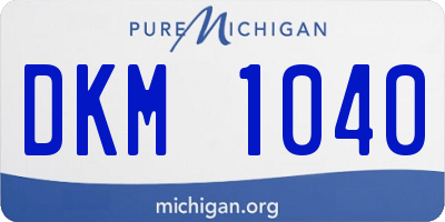 MI license plate DKM1040