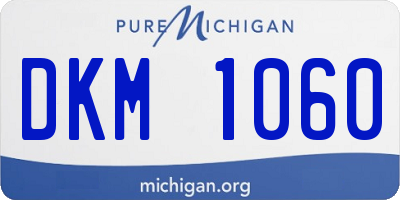 MI license plate DKM1060