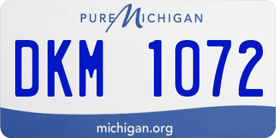 MI license plate DKM1072