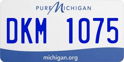 MI license plate DKM1075
