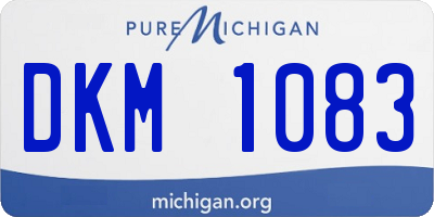 MI license plate DKM1083