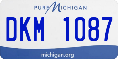 MI license plate DKM1087