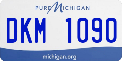 MI license plate DKM1090