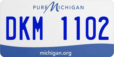 MI license plate DKM1102