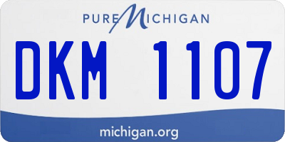 MI license plate DKM1107