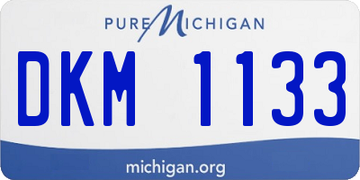MI license plate DKM1133