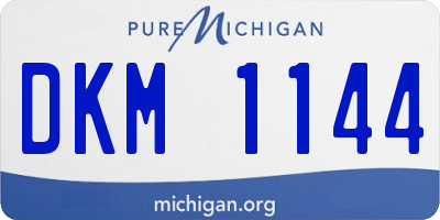 MI license plate DKM1144