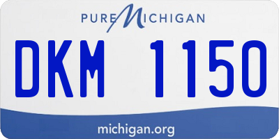 MI license plate DKM1150