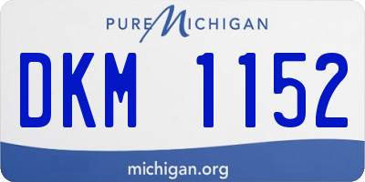 MI license plate DKM1152
