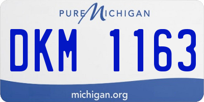 MI license plate DKM1163