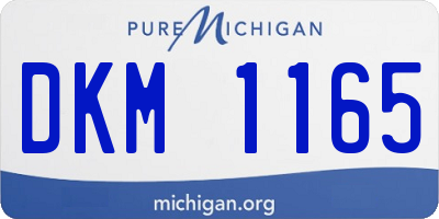 MI license plate DKM1165