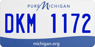 MI license plate DKM1172