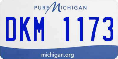 MI license plate DKM1173