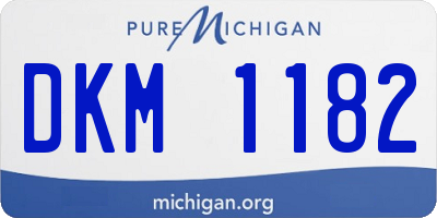 MI license plate DKM1182