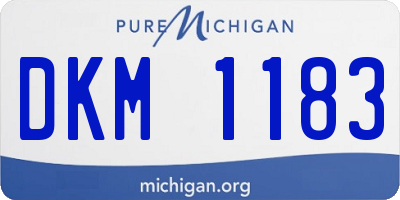 MI license plate DKM1183