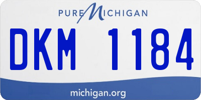 MI license plate DKM1184