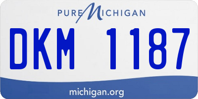 MI license plate DKM1187