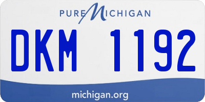 MI license plate DKM1192