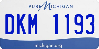 MI license plate DKM1193