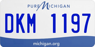 MI license plate DKM1197